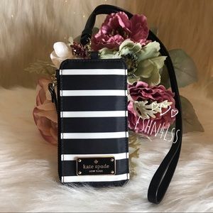 kate spade new york edria wilson road lanyard wallet black